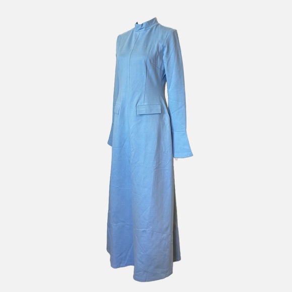 Batul The Collection NWT Talia Baby Blue Modesty Long Sleeve Maxi Dress Large - Picture 7 of 13